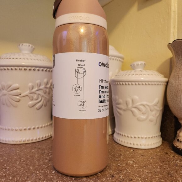 32 Oz NEW Gold Shimmer Stainless Steel Water Bottle & Box - Picture 1 of 5